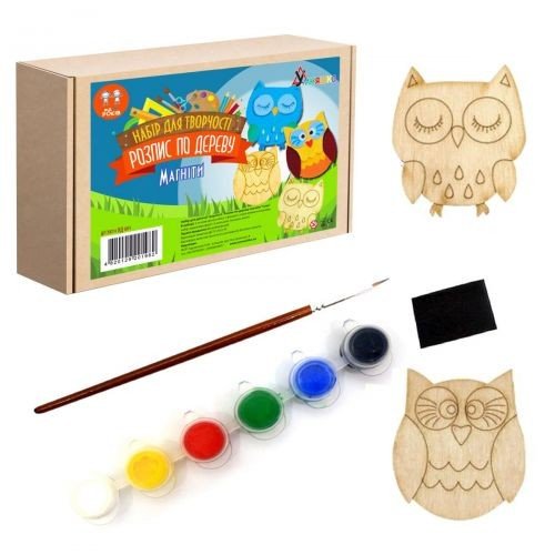 Набір для розпису по дереву "Магніти: Сови"