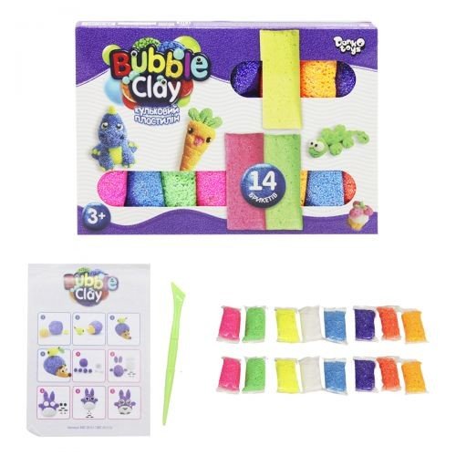 Кульковий пластилін "Bubble Clay" 14 кольорів (укр)
