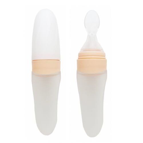 Силіконова ложка-контейнер (бежева)