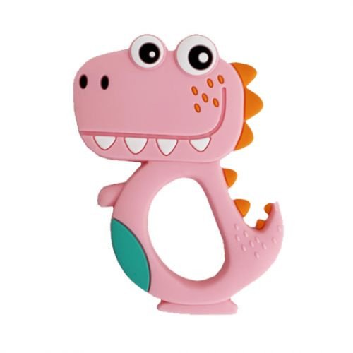 Силіконовий прорізувач "Діно", рожевий