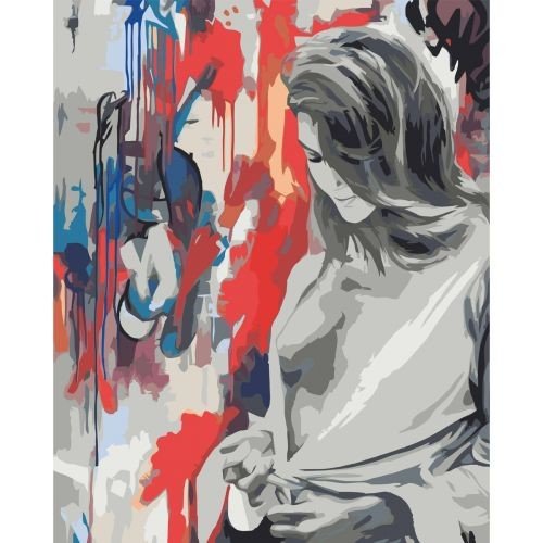 Картина по номерах 0081 ОРТ Дівчина в арт фарбах 40*50