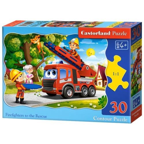 Пазли "пожежні поспішають на допомогу", 30 елементів