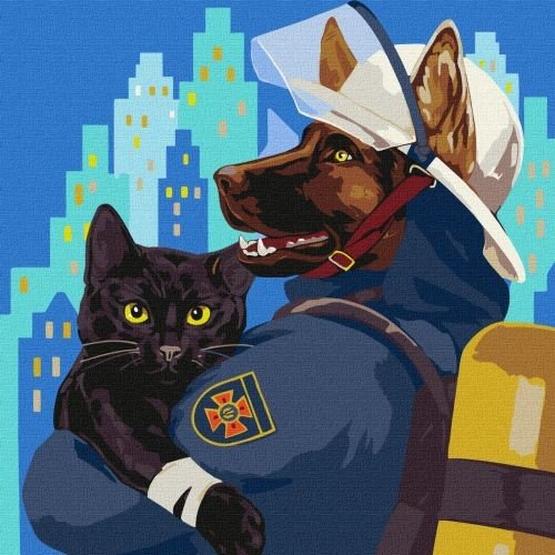 Картина за номерами "Пухнастий рятівник" ★★★