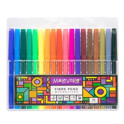 Набір різнокольорових фломастерів, 18 шт