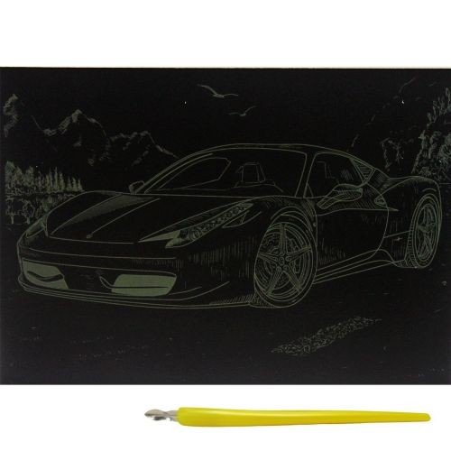 Гравюра "Gold Metallic: Спортивне авто" (А5) Економ