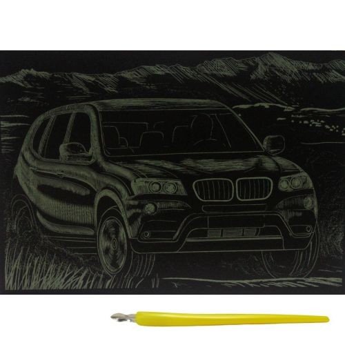 Гравюра "Gold Metallic: Джип" (А5) Економ