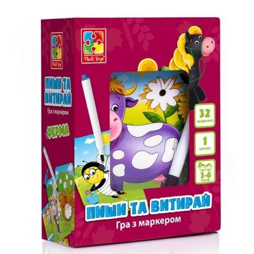 Гра настільна "Пиши та витирай. Ферма"