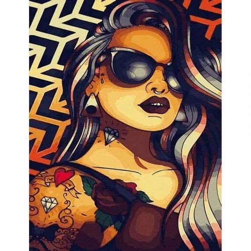 Картина за номерами "Спекотна брюнетка"