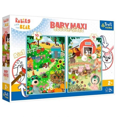 Пазли 2в1 + розмальовка "Ферма" (10+10 елем)