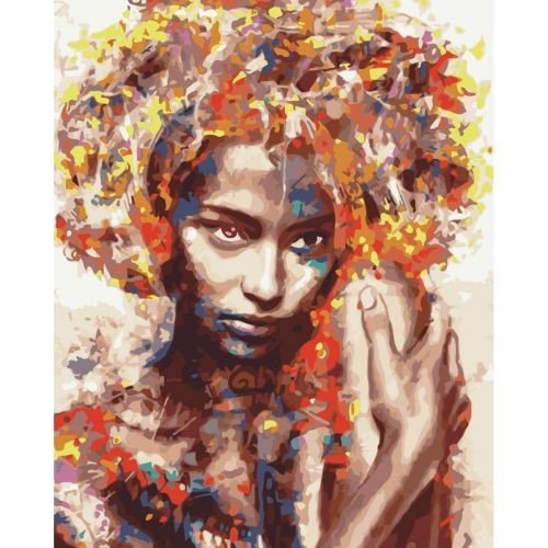 Картина за номерами "Незнайомка в фарбах" ★★★★