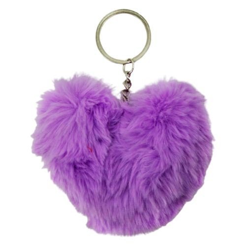 Брелок "Серце" хутряне, бузкове