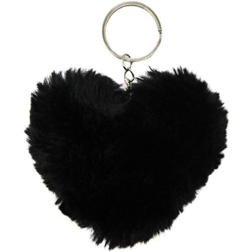Брелок "Серце" хутряне, чорне