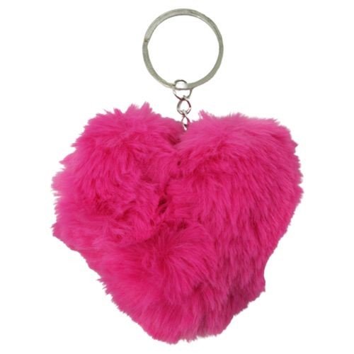 Брелок "Серце" хутряне, малинове