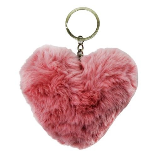 Брелок "Серце" хутряне, рожеве