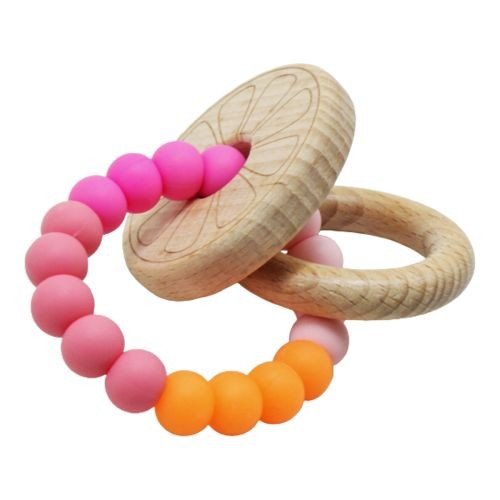 Прорізувач-брязкальце "Дерев'яні кільця", вид 2