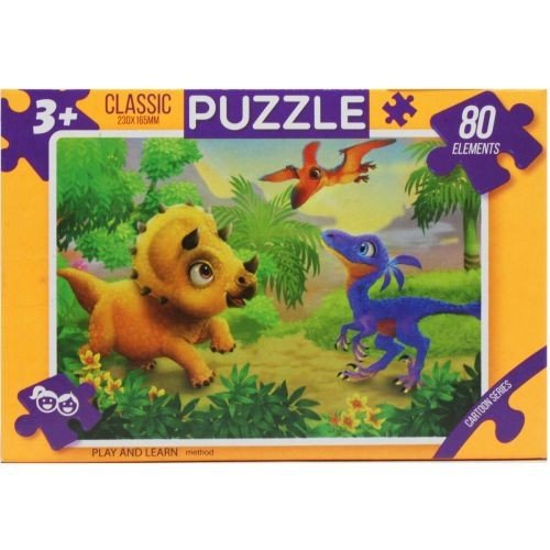 Пазли "Казка", 80 ел дінозаврики з птеродактилем