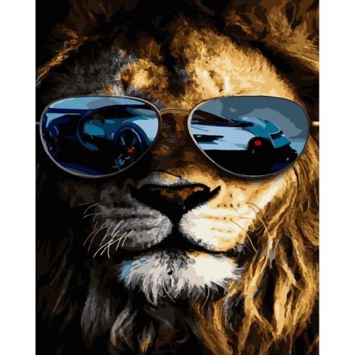 Картина за номерами "Лев в окулярах" ★★★