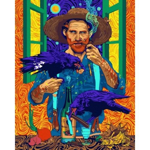 Картина за номерами "Ван Гог із птахами" ★★★