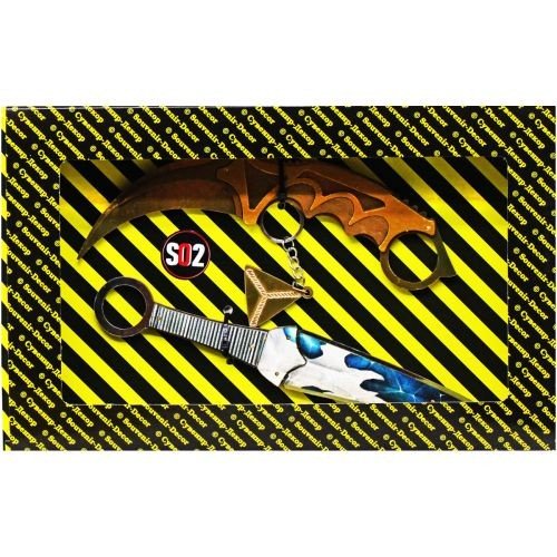 BOX Сувенірний SO-2 "Керамбіт GOLD & Кунаі Augustite"