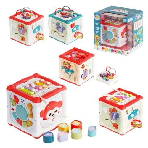 Мультикуб 42666 (12) "TK Group", УКРАЇНСЬКЕ ОЗВУЧУВАННЯ, вивчення літер, форм, кольорів, пісні, сортер, у коробці