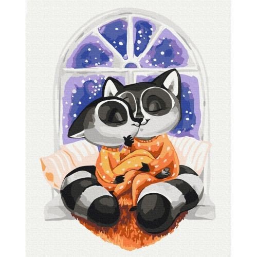 Картина за номерами Обійми єнотиків © Kateryna Branchukova, 40х50 см