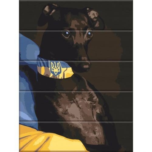 Картина за номерами на дереві "Патріот" 30х40 см