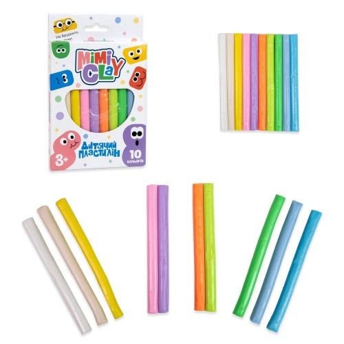 Набір для творчості "Дитячий пластилін: Mimi clay", 10 кольорів