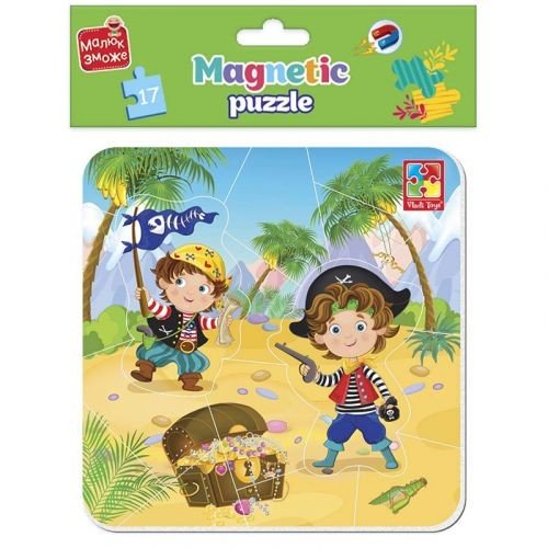 Гра розвиваюча Vladi Toys мʼякі магнітні пазли  Малюк зможе "Пірати"