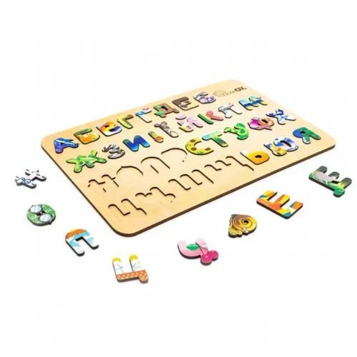 Деревʼяний сортер "Абетка з Малюнками" р. 42*28*1 см. АртА3-30273 PuzzleOk