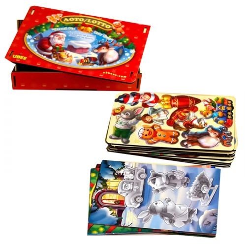 Деревʼяний ігровий набір Новорічне лото