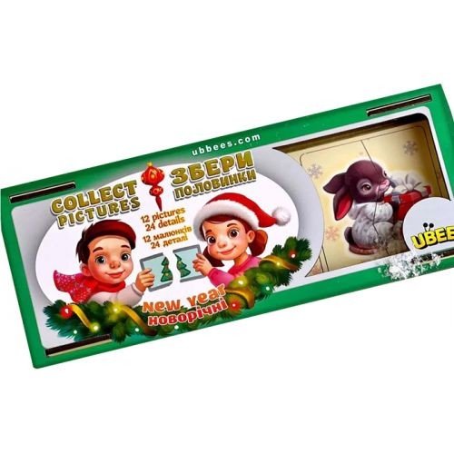 Деревʼяний пазл "Половинки: Тварини"