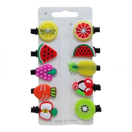 Набір дитячих шпильок "Фрукти" (10 шт)