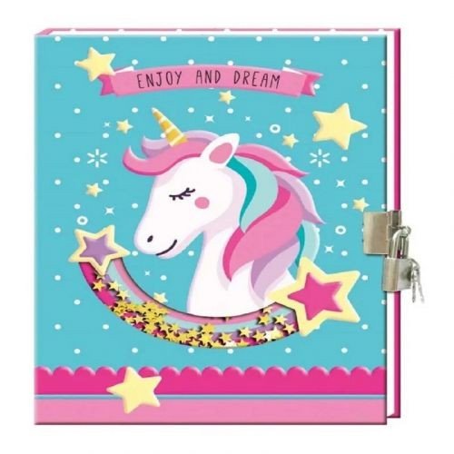 Блокнот дитячий на замочку  178x130mm, 70g, 80 л, Єдиноріг з зіркою