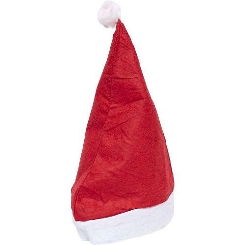 Шапка Діда Мороза червона з білою окантовкою, обʼєм 56см, висота 35см