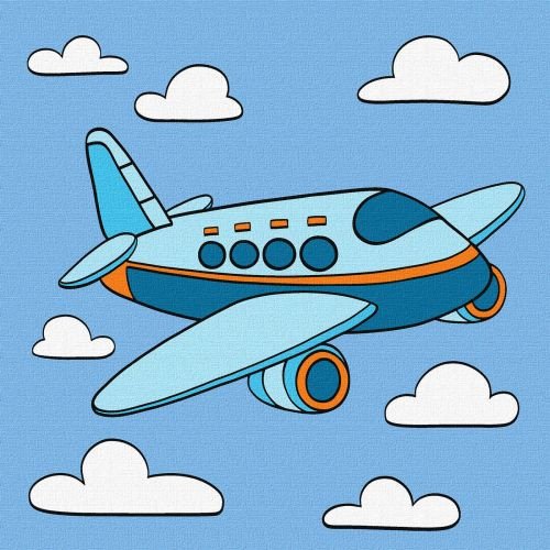 Набір 7+ для розпису по номерах. "Захоплюючий політ" 25х25см