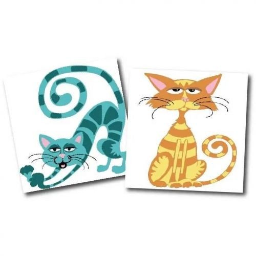 Картини за номерами (набір 2 шт) "Кумедні котики" 15х15 см