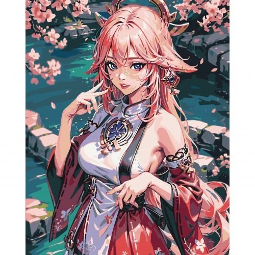 Картина по номерах "Яе Міко. Геншин Імпакт" 40x50 см