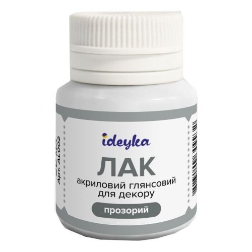 Лак акриловий глянсовий для декору (прозорий), 20 мл.