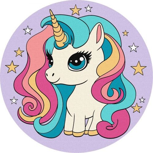 Набір 7+ для розпису по номерах. "Неперевершена одноріжка" d19см