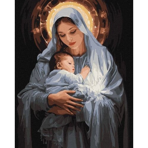 Картина за номерами з фарбами металік "Ніжність матері" 40х50 см