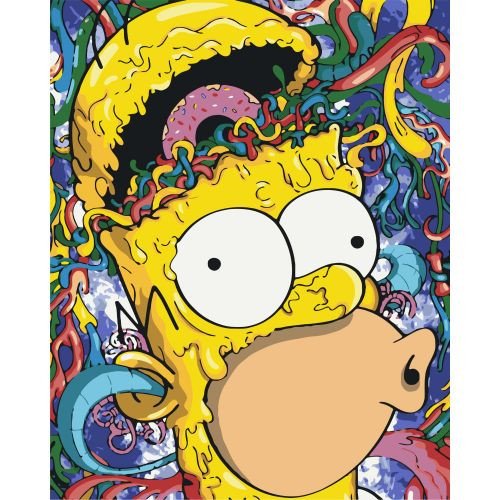 Картина за номерами Герої кіно. Сімпсони. Гомер 40*50 см Орігамі LW 3317