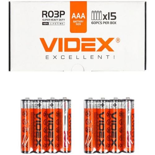 R03P Батарейки Videx AAA, сольові (4332), 4 шт