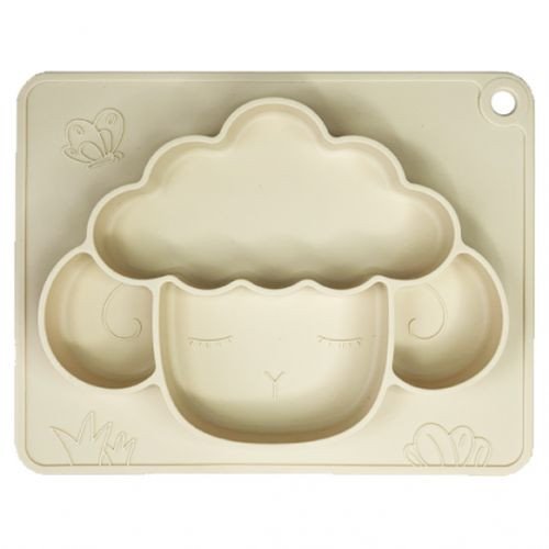Силіконова тарілка-килимок "Баранчик", кремовий