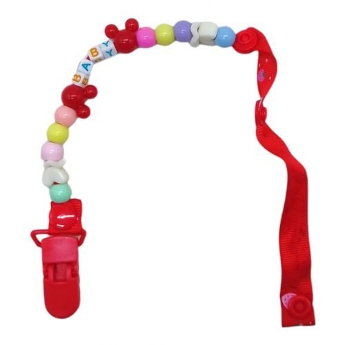 , Кліпса для пустушки з фігурками червона