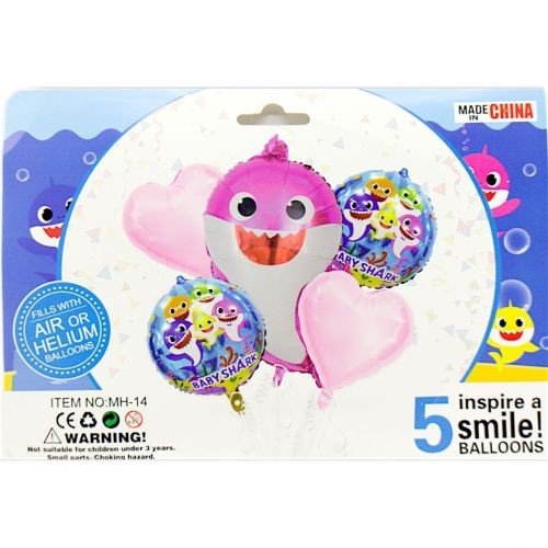 Набір кульок MH-14 "Акулятко" рожевий 5шт.