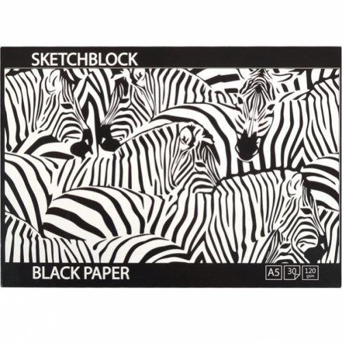 Альбом для акварелі A5"KRAFT" ЧОРНІ ЛИСТИ, 30л,120г / м2 (28462)