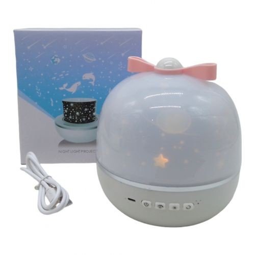 Нічник С 65425 від акумулятора/мережі, регуляція яскравості світла, декілька режимів, обертається зображення, 6 шаблонів, в коробці