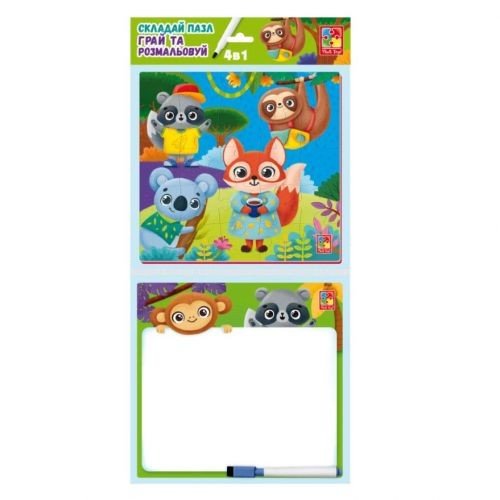 Гра настільна "Набір 4в1. Звірятка" VT2002-03 (укр)