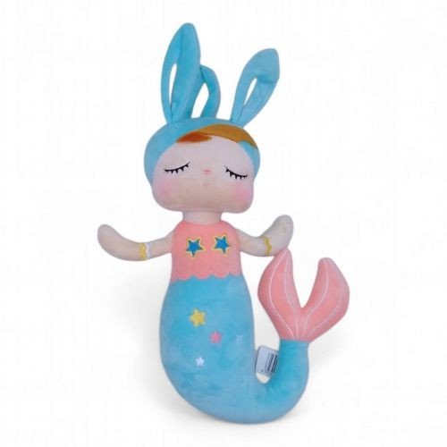 Лялька м'яка, зая русалонька блакитна 34 см