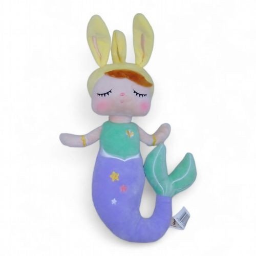 Лялька м'яка, зая русалонька бузкова 34 см